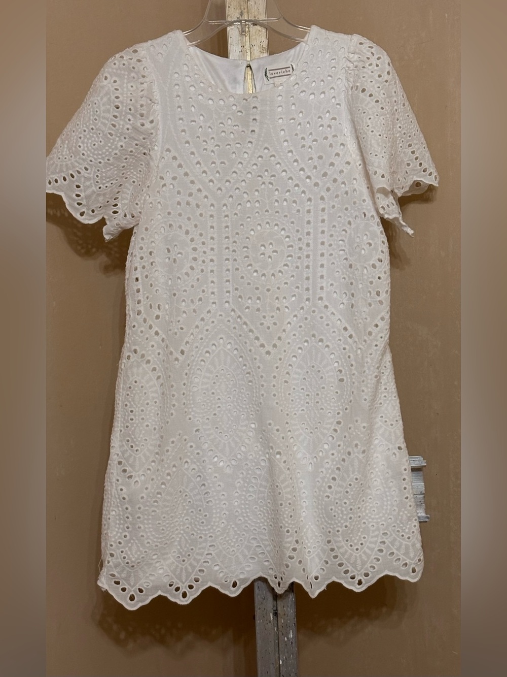 Love Riche White Eyelet Mini Dress Sz M